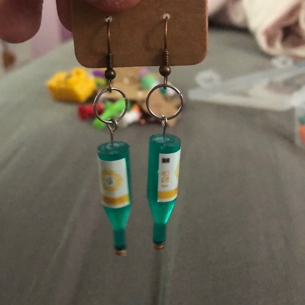 Wine bottle earrings